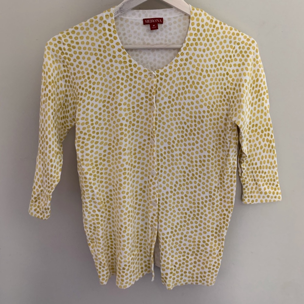 Yellow dot cardigan